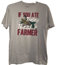 Lincoln Outfitters Men's L T-Shirt “If You Ate Today Thank a Farmer” Graphic Tee