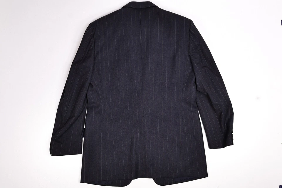 Traje Brioni Lana Carbón Lápiz Rayas 42 L Pantalones Plisados 35x29 Foto 3 de 4