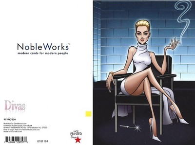 NobleWorks Divas Glen Hanson Sharon Stone Basic Instinct Parody Card