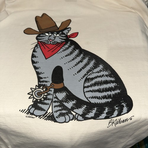 Vintage Crazy Shirts Hawaii B Kliban Katze XXL Cowboy Katze 90er Kurzarm Neu