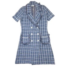 NWT Sandro Ludivine in Blue Multicolor Tweed Fringe Mini Dress 36 / US 4