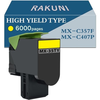 RAKUNI MX-C35TY Yellow Compatible High Yield Toner Cartridge Replacement for ...