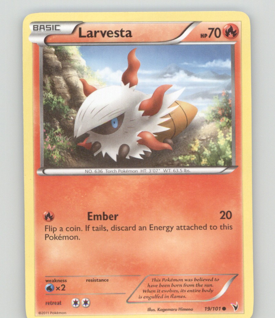 LARVESTA 19/101 COMMON NOBLE VICTORIES POKEMON LIGHTLY PLAYED HIMENO