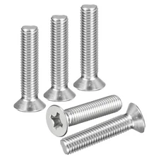 M10-1.5x50 Flat Head Machine Screws -10pcs -304 Stainless Steel -Silver