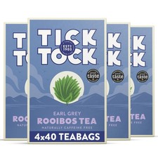 Tick Tock Earl Grey Rooibos Tea, Naturally Decaf 160 Teabags (4 x 40)  0.07 per strip