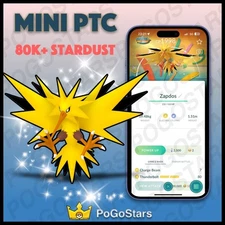 Pokémon PTC Go - Shiny Zapdos - 80K Stardust✨Special Background✨