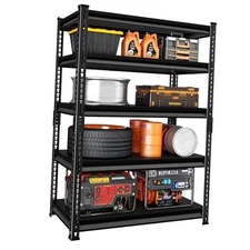 5-Tier Garage Shelving Heavy Duty, 72" Metal Shelving Unit 40"W×18"D×72"H Black