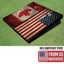 American Flag  Canadian Flag Custom Cornhole Board, Painted/Finished Frames