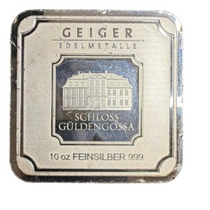 Geiger Edelmetalle Schloss Guldengossa 10 oz .999 Fine Silver Bar