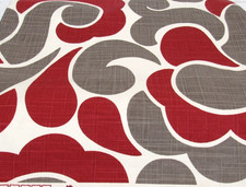 Upholstery Fabric 5 yds red and gray