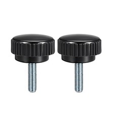 M8 x 20mm Male Thread Knurled Clamping Knobs Grip Thumb Screw on Type  2 Pcs