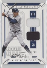 2019 National Treasures Game Gear Material Duals 11/99 Alex Rodriguez 14eu