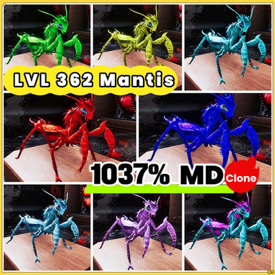 Pair LVL 362 Mantis Max 1037% MD TOP  Clone Ark Survival Ascended PVE