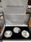 2006 20th Anniversary American Silver Eagle 3 Coin Set COA Reverse/Proof Gem Set
