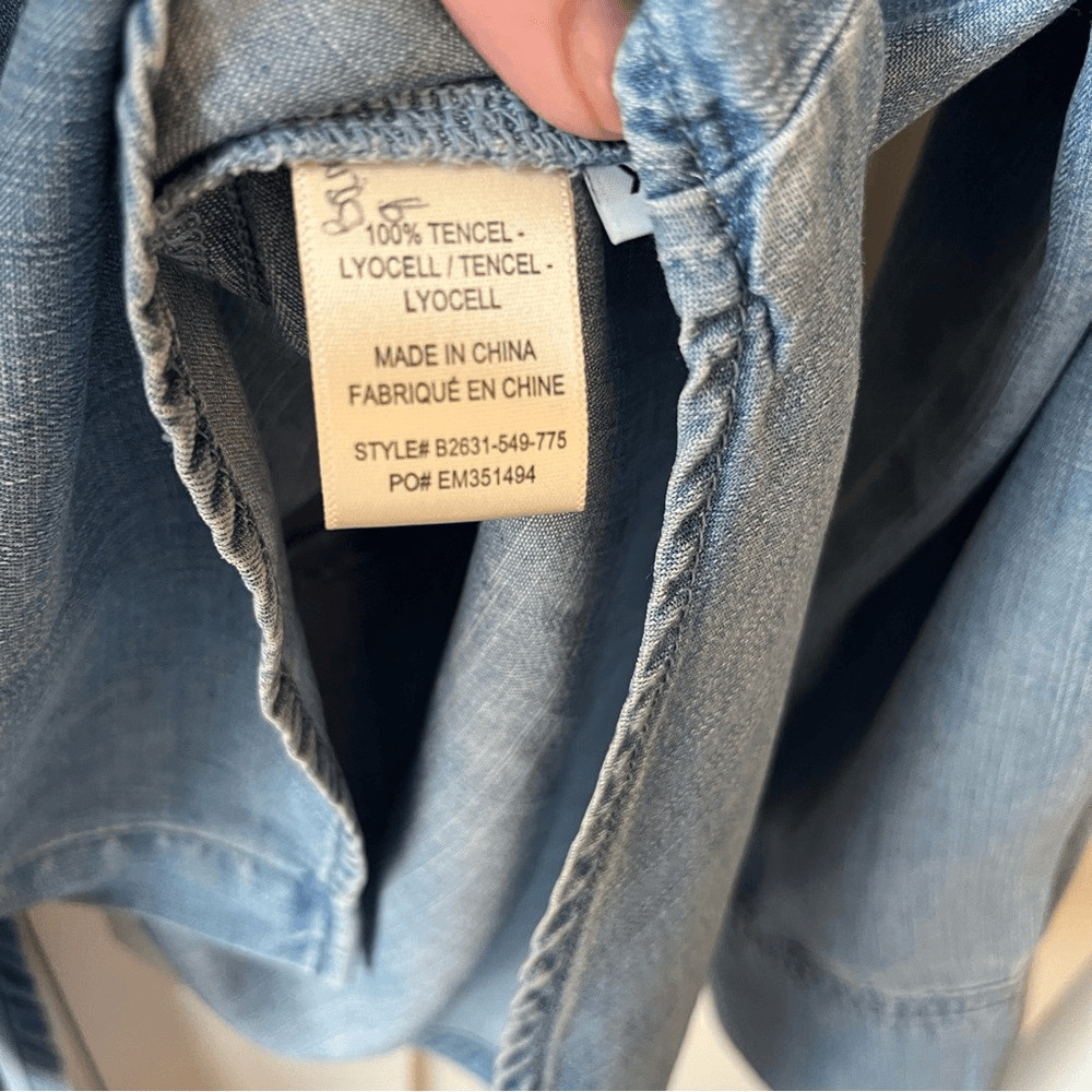 Bella Dahl Split Back Button Down - Blue Ombre Wa… - image 9