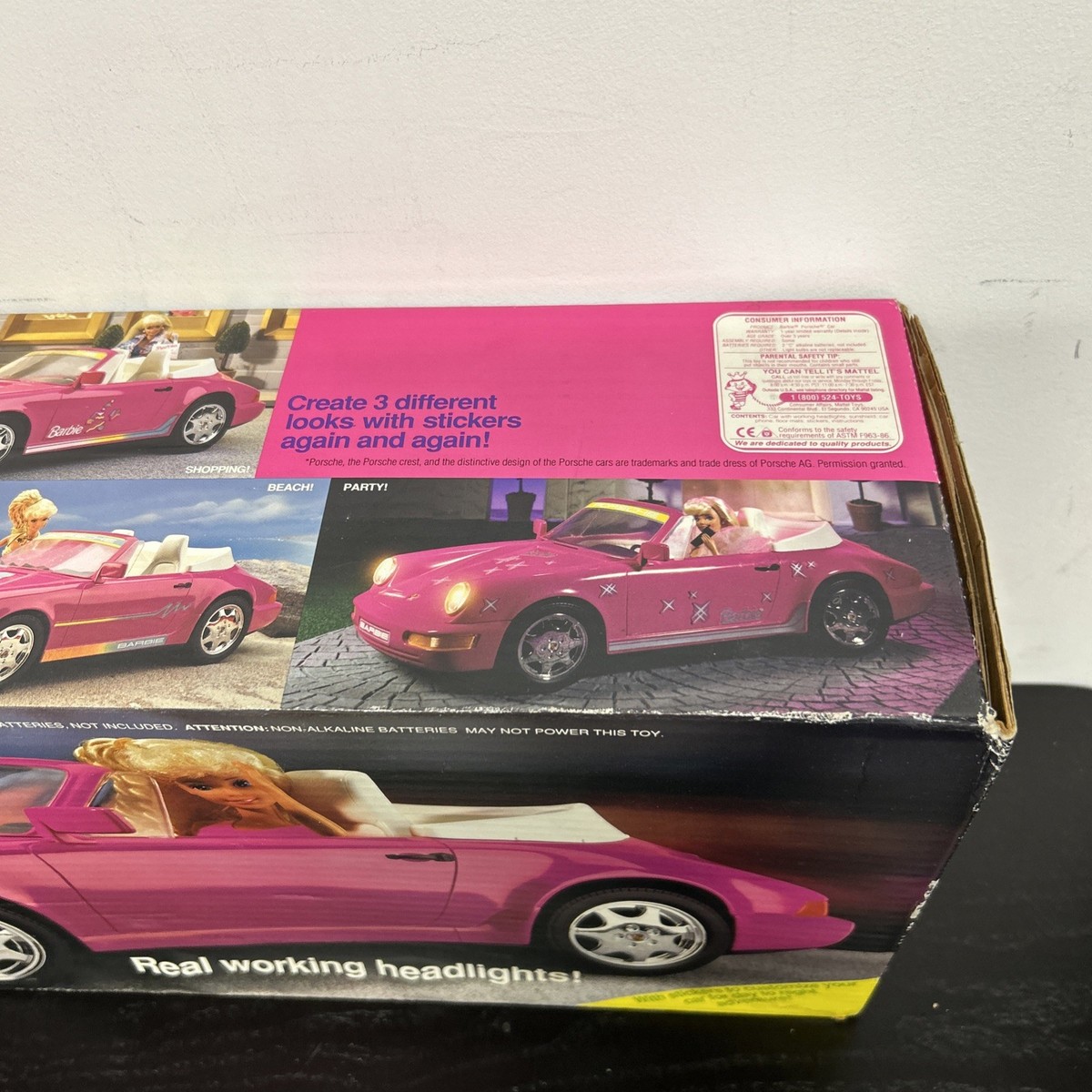 Barbie Porsche 911 Cabriolet Voiture Mattel 1991 Numéro 10876 en boite