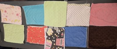 10 Handmade Baby Washrags Or  Washable Body Wipes Multiple Colors/Patterns