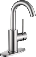 Bar Sink Faucet Deck Mount Brushed Nickel Stainless Steel Bathroom