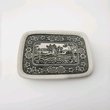 Schöne Villeroy Boch Rusticana Platte Landschaft Dekor Vintage 12,5X17,5 cm.