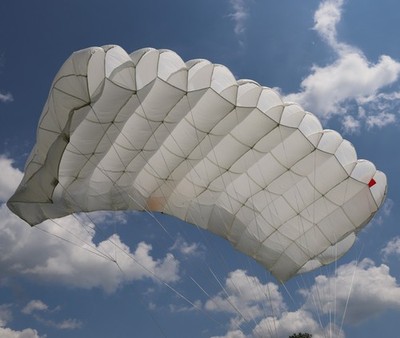 Decelerator 120 skydiving reserve parachute canopy - white 7 cell