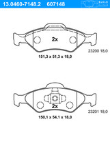 ATE Bremsbeläge Vorne (13.0460-7148.2) für Ford Fiesta IV Mazda 121 III KA Ka