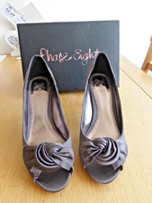 Phase Eight shoes heels satin UK 5 EU 38 Peep Toe courts Praline coffee