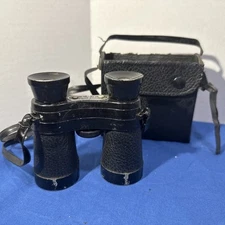 Vintage Binoculars Airguide No. 39 With Strap And Case Made In USA