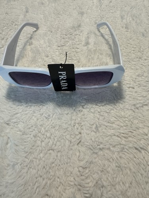 #ad PRADA Milano Gold Triangle Shaped White $180.00