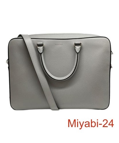 Burberry London Gray Leather 2-Way Briefcase