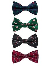 4PCS Men's Christmas Bow tie Festival Theme Bowties Pre-Tied Neckwear 4p-15