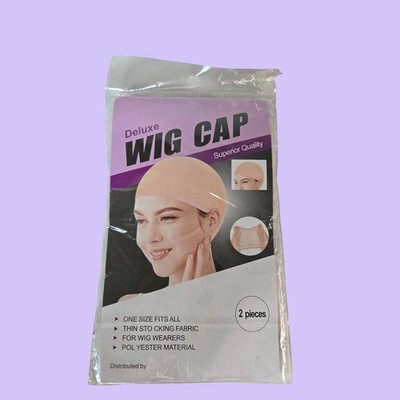 Senfujia Deluxe Wig Cap 2 Pieces Nude One Size Fits All Thin Stocking Fabric NEW