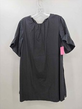 Pre-Owned Zara Basic Black Size Medium Short Short Sleeve Dress