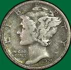 1925-D Mercury Dime Fine F Coin #40503