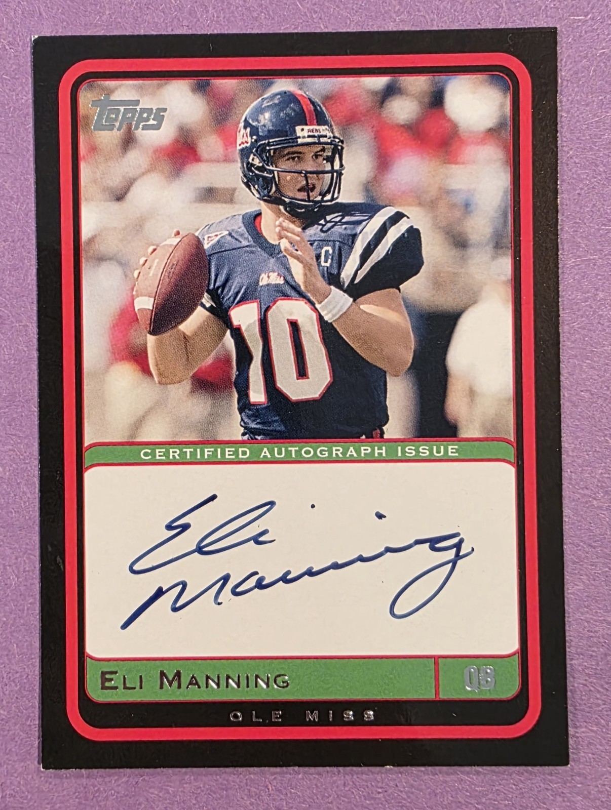 Eli Manning Topps Certified Autograph #TEM Certified Autograph