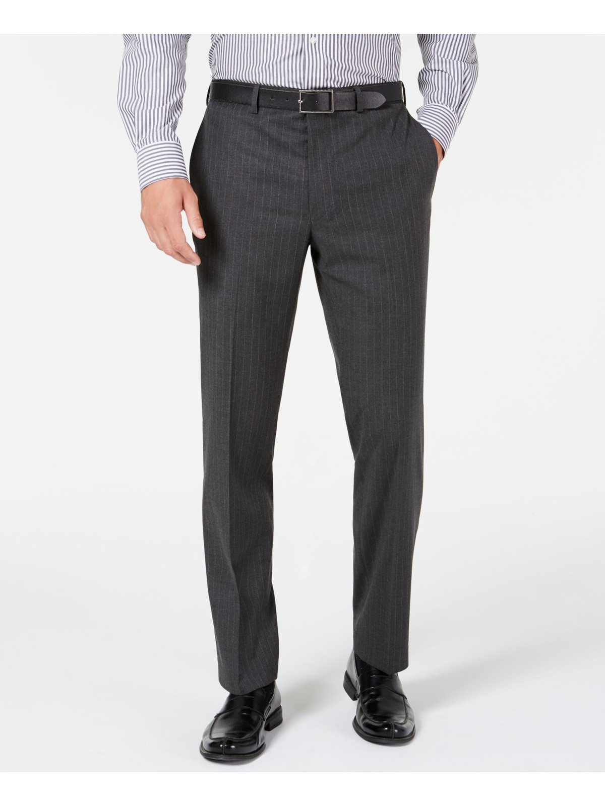 MARC NEW YORK Мужской черный однобортный костюм в тонкую полоску 42L 5290₽