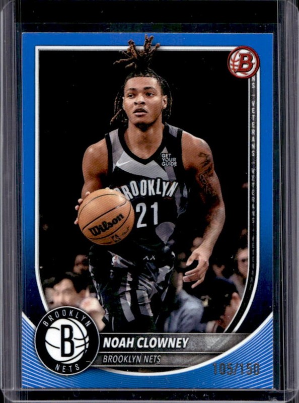 2025-26 Bowman Noah Clowney Blue Border #/150 Nets