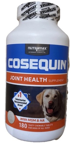 COSEQUIN #1 Vet Brand for Dog Joint Health & Support 180 Tablets with MSM & HA