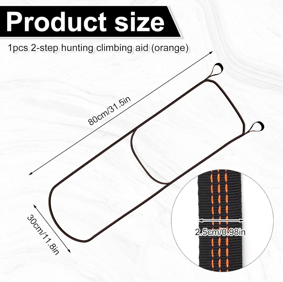2-Step Hunting Climbing Aider, Portable Tree And Boat Webbing Orange - View #7