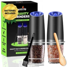 Gravity Electric Salt & Pepper Shaker Adjustable Automatic Grinder Dispenser