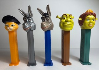 Shrek Pez Dispensers Shrek Fiona Two Different Donkeya & Puss in Boots