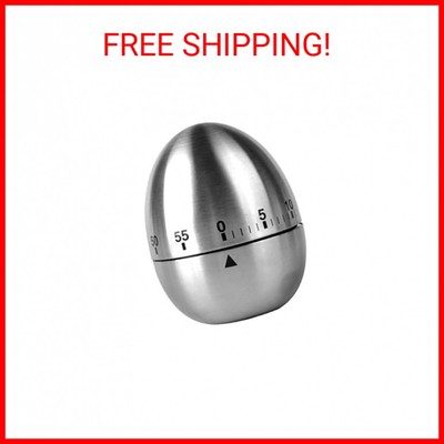 Jayron JR-WG015 Egg Kitchen Timer Stainless Steel Mechanical Rotating Alarm 60 M