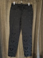 Sundance Simplicity Jacquard Lace Overlay Ankle Pants Black Size 8 New