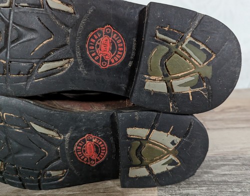 Justin WK4676 Brown Camo Leather Sq Toe Waterproof Work Western Boots Mens 10.5 - Picture 9 of 10
