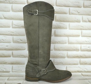 tall grey leather boots womens