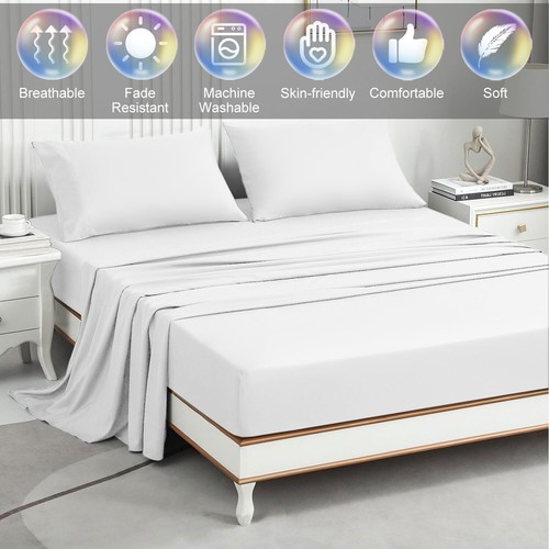 3-4 Piece Bed Sheet Set Hotel Quality Extra Sheets Twin/Full/Queen/King Bedroom - Picture 8 of 32