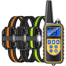 880yard Remote Dog Shock Training Collar Rechargeable Waterproof LCD Pet Trainer