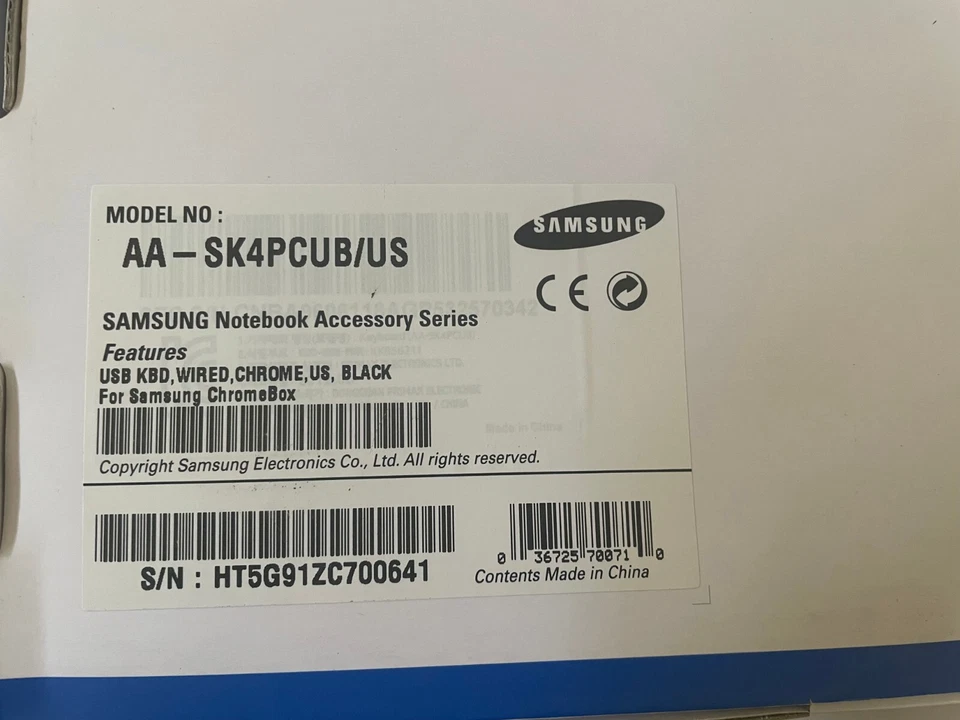 Lot 7: Samsung Keyboard AA-SK4PCUB USB Wired Keyboard for Samsung ChromeBox #3M - Image 3 of 4