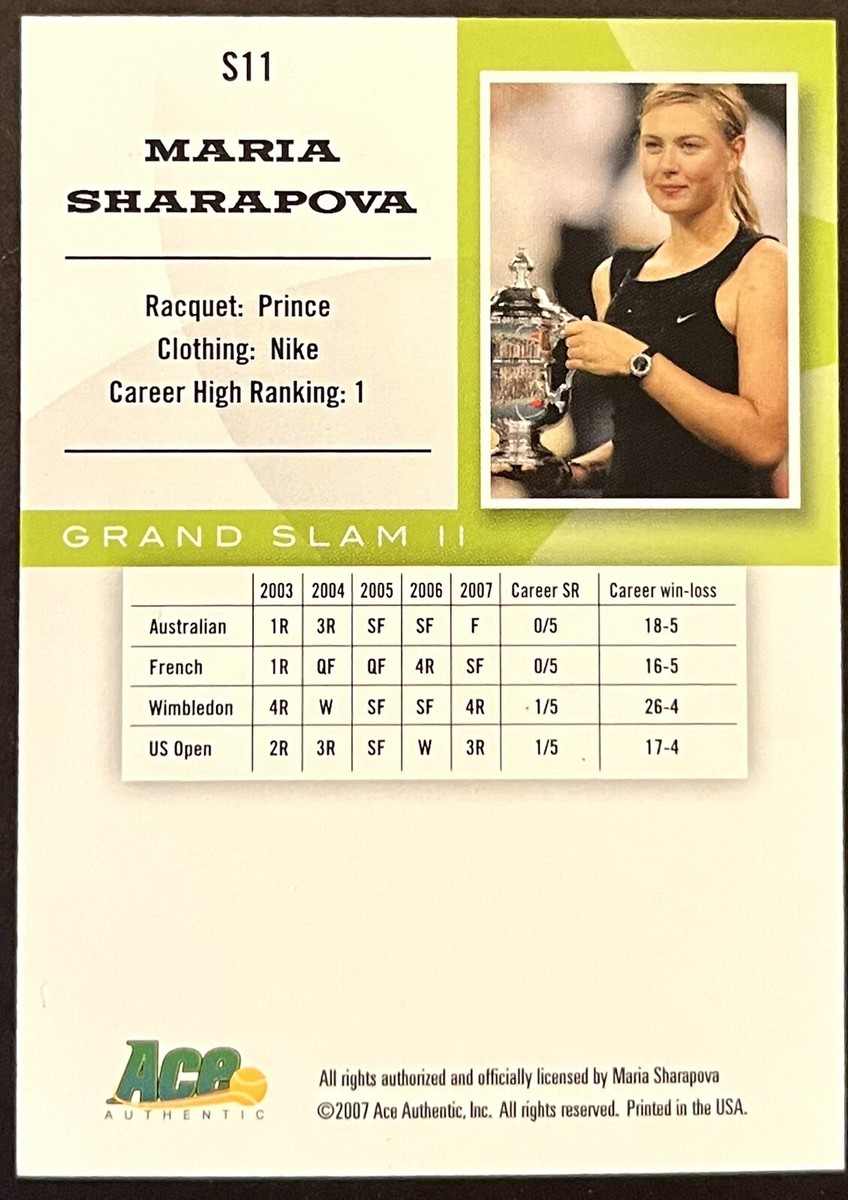 2008 ACE MARIA SHARAPOVA GRAND SLAM II BRONZE TENNIS STARS