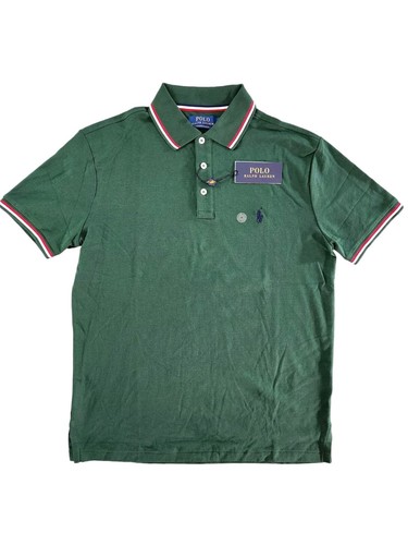 Polo Ralph Lauren Custom Slim Fit Soft Touch Green Polo Shirt Men's Size Medium - Picture 2 of 10