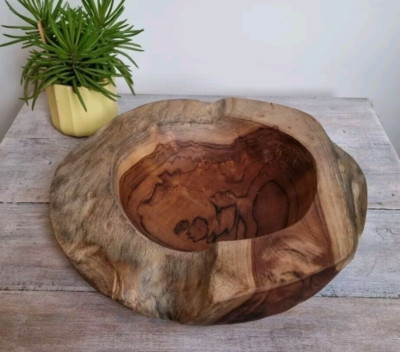 Natural Teak Root Round Bowl/Rustic/Handcrafted 25x27x7cm
